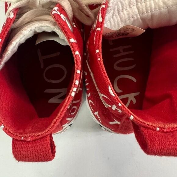 Converse Sneakers Unisex M 8.5 W 10.5 Red White High Top Not A Chuck Embroidered - Picture 14 of 16
